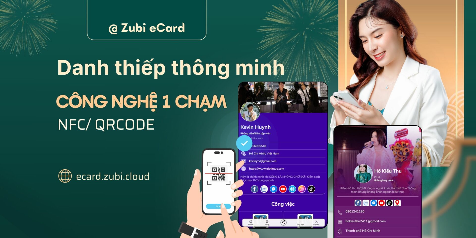 Zubi eCard Danh thiep dien tu thong minh 1 cham NFC QR Code