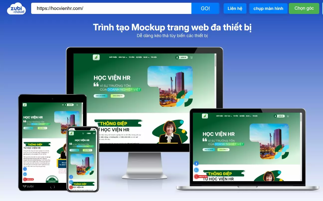 Zubi Hop Tac Nang Cap Thiet Ke Lai Website Hoc Vien HR